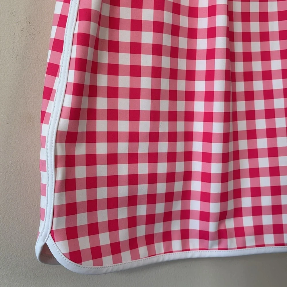 J.Crew Pink White Gingham Plaid High Rise Active Skort Size Small - Picture 7 of 10